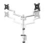 Neomounts by Newstar s DS60-425WH2 - Mounting kit (articulating arm) - full-motion - for 2 monitors - steel - white - screen size: 17"-27" - desk-mountable (DS60-425WH2)