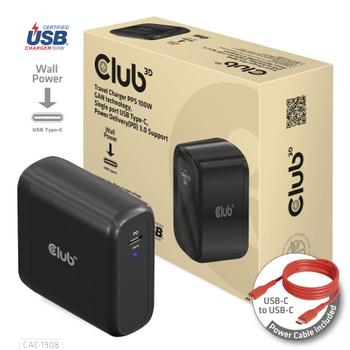 CLUB 3D Travel Charger 100 Watt Gan (CAC-1908EU)