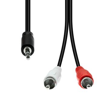 ProXtend Mini-Jack 3-Pin to 2 x RCA Cable M-M Black 1M (M32XRCA-01)