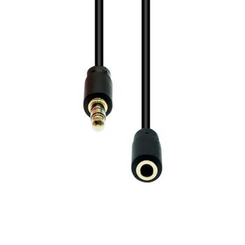 ProXtend Mini-Jack 3-Pin Slim Extension Cable Black 0.5M (M3EXS-005)