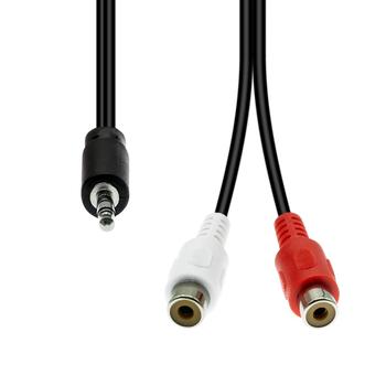 ProXtend Mini-Jack 3-Pin to 2 x RCA Cable M-F Black 20cm (M32XRCAF-002)