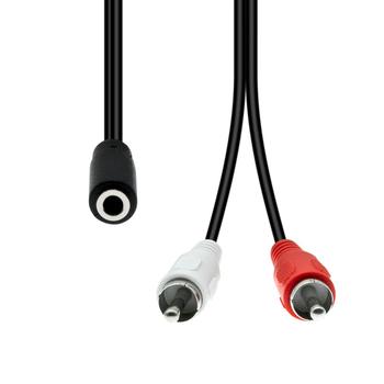 ProXtend Mini-Jack 3-Pin to 2 x RCA Cable F-M Black 20cm (M3F2XRCA-002)