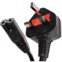 ORIGIN STORAGE C7 (Figure of 8) Power Cord Zwart 1,8 m Netstekker type G C7 stekker