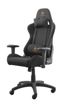 DELTACO GAMING gaming chair in nylon, lumbar support, neck cushion, black (GAM-051-B)