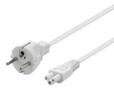 DELTACO device cable, straight CEE 7/7 - straight IEC C5, 1m, 3X0.75mm2, white
