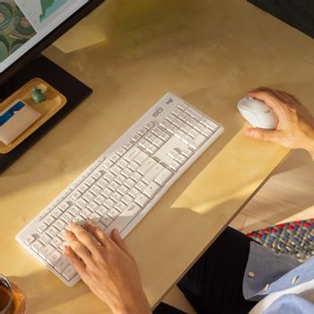Logitech MK295 Silent - tastatur- og mussett - US International - gulaktig hvit Inn-enhet (920-009824)