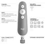 LOGITECH R500 LASER PRESENTATION REMOTE MID GREY - EMEA WRLS (910-006520)