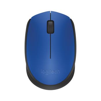 LOGITECH h M171 - Mouse - right and left-handed - wireless - 2.4 GHz - USB wireless receiver - black, blue (910-004640)