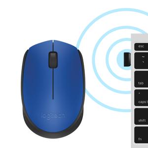 LOGITECH M171 Wireless Bluetooth PC Mouse - Blue - Mus - Optisk - 3 knapper - Sort (910-004640)