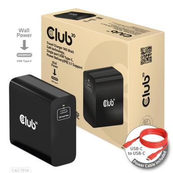 CLUB 3D Travel Charger 140 Watt Gan  (CAC-1914)