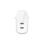 BELKIN DUAL 30W USB-C WALL CHARGER PD 60W WHT (WCB010VFWH)