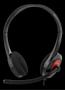 DELTACO Stereo Headset, on-ear, 1x3.5mm 4-pin, 1.8m, black / red