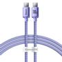 BASEUS Crystal Shine cable USB-C to USB-C 100W 1.2m (purple)