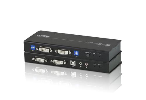 ATEN CE604, systemförlängare för USB/ DVI/ seriellt/ ljud över Cat5e, sv (CE604-AT-G)