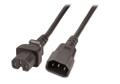 NEM Netzkabel 230V Kaltgeräte IEC-C14(Stecker)/Warmgeräte IEC-C15(Buchse), 2m,