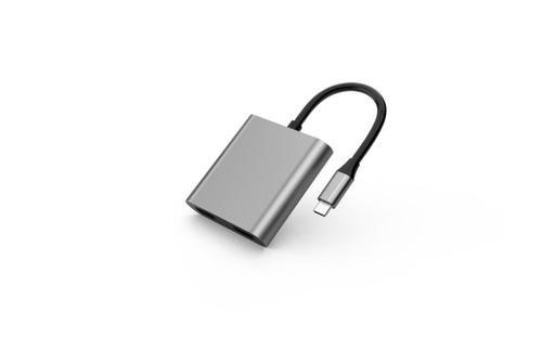 Elivi USB C Til Dual HDMI 2 x HDMI, Space Grey (ELV-USBCA2HM-2)