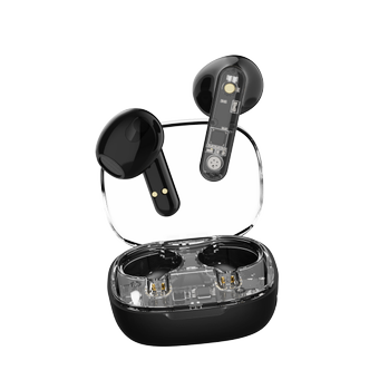 STREETZ T150 TWS earphones,  Transparent,  Black (T150-BLK)