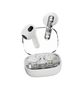 STREETZ T150 TWS earphones,  Transparent White (T150-WHT)