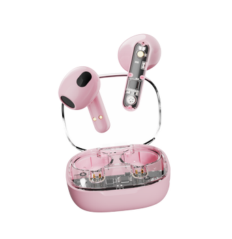 STREETZ T150 TWS earphones,  Transparent Pink (T150-PNK)