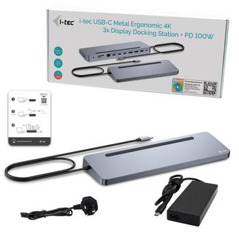 I-TEC USB-C ERGO 3X LCD DOCK METAL ERGONOMIC 4K DOCK PD 100 W ACCS (C31FLAT2PDPRO)