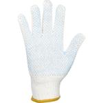 Tekstil handske, ABENA, 10, hvid, bomuld/ polyester/ PVC,  med knopper