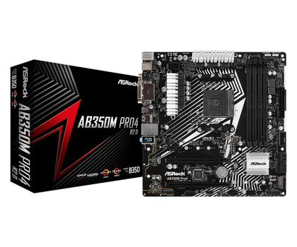 ASROCK AMD AM4 ASROCK AB350M Pro4 R2 M-ATX, 4xD4 2667 SATA3 USB3 (90-MXB9G0-A0UAYZ)