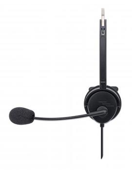 MANHATTAN MH Over-Ear Mono USB Headset, Bag (180498)