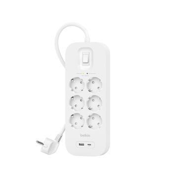BELKIN SURGE 6OT 650J 18W USB A+C (SRB002VF2M)