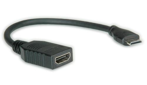 ROLINE HDMI High Speed Cable + Ethernet, A - C, F/M, 0.15 m (11.04.5586)