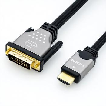 ROLINE Monitorkabel DVI - HDMI, Han-Han, dual link, , sort / sølv, 5,0 m (11045873)