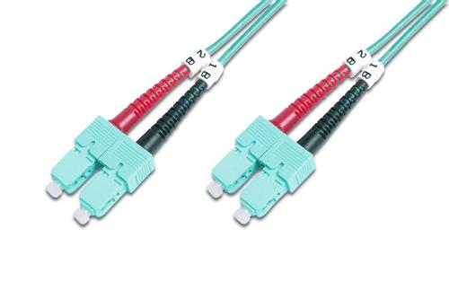DIGITUS - Patchkabel - SC multimodus (han) - SC multimodus (han) - 3 m - fiberoptik - 50 / 125 my - OM3 - halo... (DK-2522-03/3)