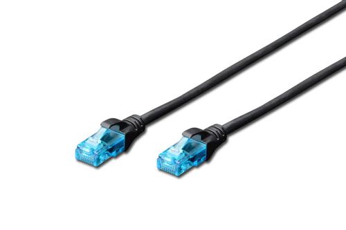 DIGITUS Patchkabel RJ45 U/UTP Cat5e 3.00m schwarz Hebelschu (DK-1512-030/BL)