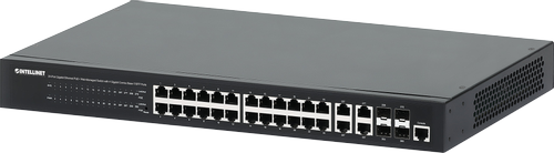 INTELLINET INT Network PoE+ Switch, 24-Port, Gigabit, +4-Port Combo SFP (561426)