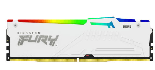 KINGSTON FURY Beast 128GB 5200MT/s DDR5 CL40 DIMM Kit of 4 White RGB XMP (KF552C40BWAK4-128)