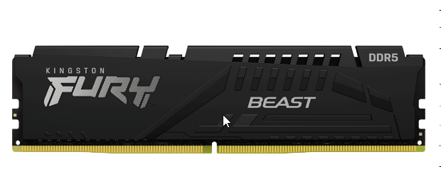KINGSTON FURY Beast 64GB 6000MT/s DDR5 CL40 DIMM Kit of 4 Black XMP (KF560C40BBK4-64)