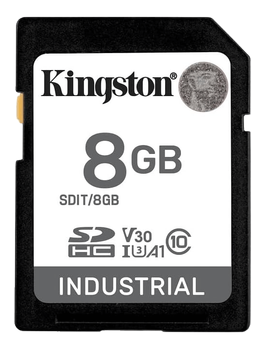 KINGSTON 8GB SDHC INDUSTRIAL -40C TO 85C C10 UHS-I U3 V30 A1 PSLC (SDIT/8GB)