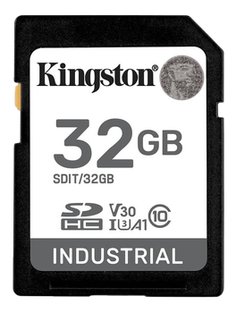 KINGSTON 32G SDHC Industrial pSLC  Class10, UHS-I, U3, V30,  A1 SD-Card (SDIT/32GB)