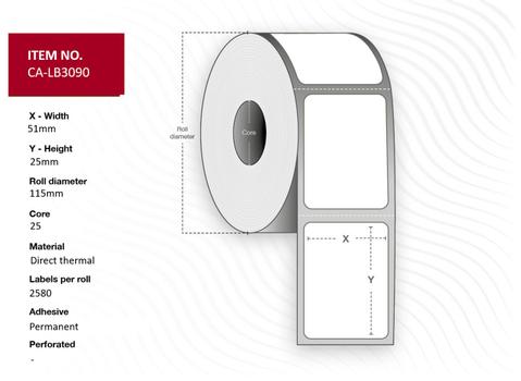 CAPTURE Label 51x25, Core 25,  (CA-LB3090)