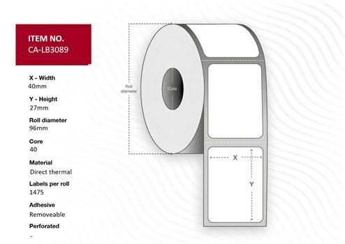 CAPTURE Label 40 x 27, Core 40, (CA-LB3089)