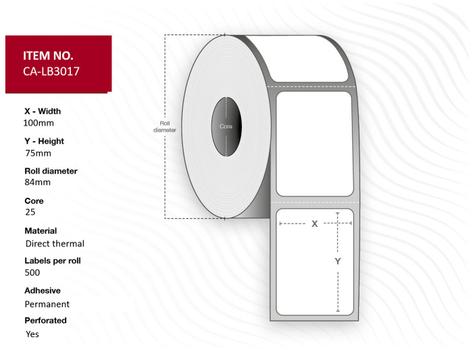 CAPTURE Label 100 x 75, Core 25, (CA-LB3017)