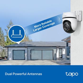 TP-LINK Outdoor Pan/Tilt Security Wi-Fi Camera 2K QHD 2560x1440 2.4GHz 2T2R 2x External Antennas 1x Ethernet Port (TAPO C520WS)