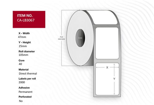 CAPTURE Label 47x25, Core 40,  (CA-LB3067)