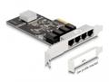 DELOCK PCI Express x4 Card 4 x RJ45 Gigabit LAN RTL8111