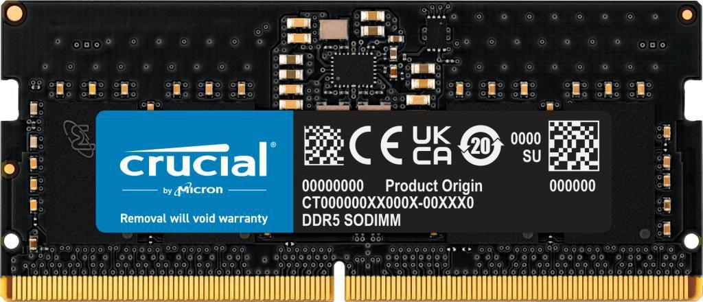 - DDR5 - module - 8 GB - SO-DIMM 262-pin - 4800 MHz / PC5-38400 - unbuffered