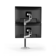 Ergotron LX Dual Stacking Arm for 2 skjermer - polert aluminium med svarte aksenter