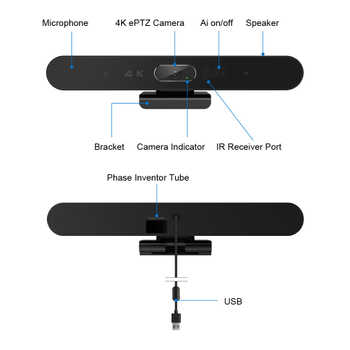 STOLTZEN Argos UC250 FaceTracking Camera USB2.0 VideoSoundbar with AutoTracking (UC250)