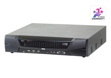ATEN 4 REMOTE& 1 LOCAL USERS 64PORT CAT5 IP KVM VIRT MEDIA & DUAL PWR (KN4164V)