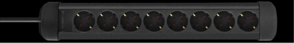 DELTACO outlet 8xCEE 7/3 outlets, 1xCEE 7/7, 3m kabel, black (GT-0802)