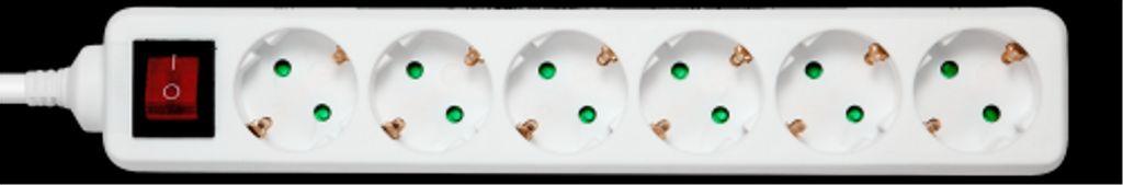 DELTACO outlet 6xCEE 7/3 1xCEE 7/7 switch 3m white (GT-0654)