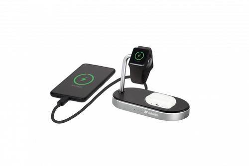 VERBATIM WCS-02 Alu 3-in-1 Qi MFi Wireless QC 3.0 Charger (49556)